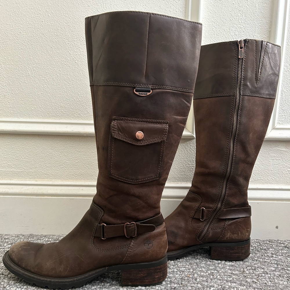 Timberland Women’s Tall Riding Boots Size 10 Dark Brown